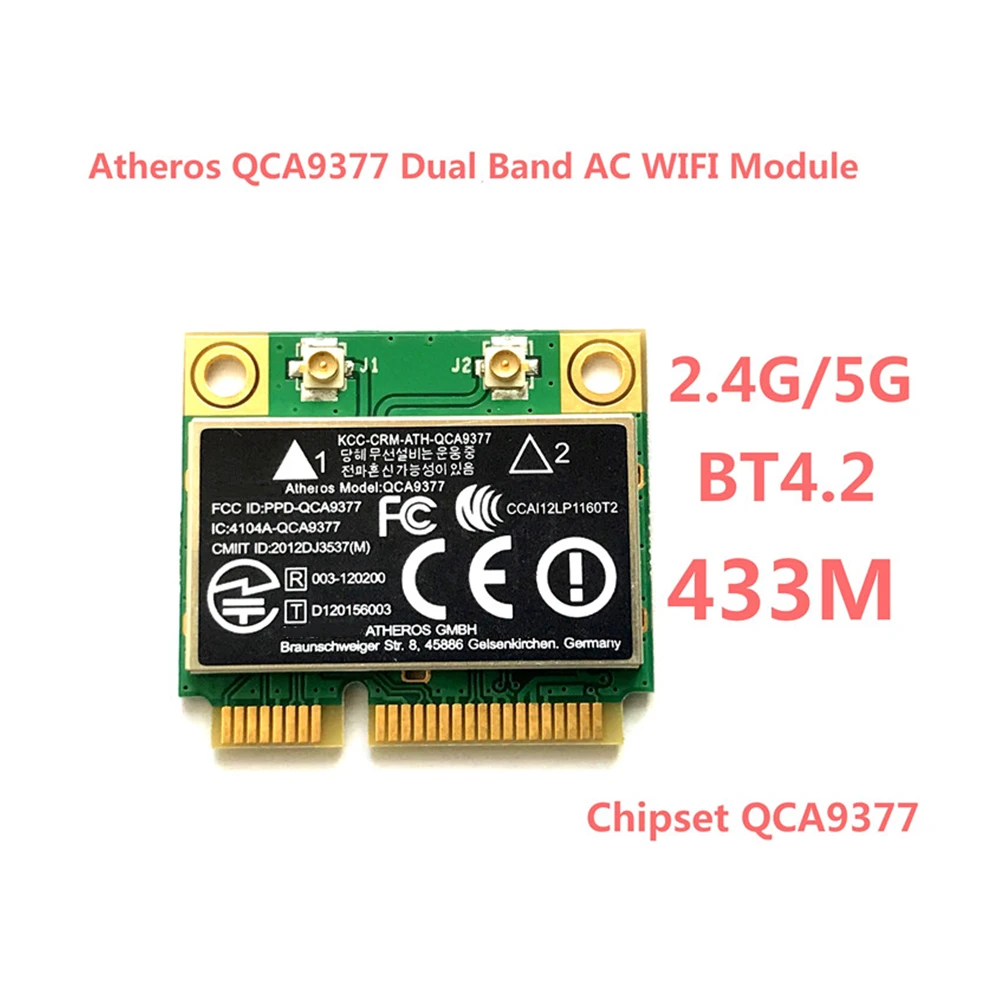 

For WIRCARD Atheros QCA9377 Dual Band AC WIFI Module WIFI Adapter mini PCI-E 2.4G/5G