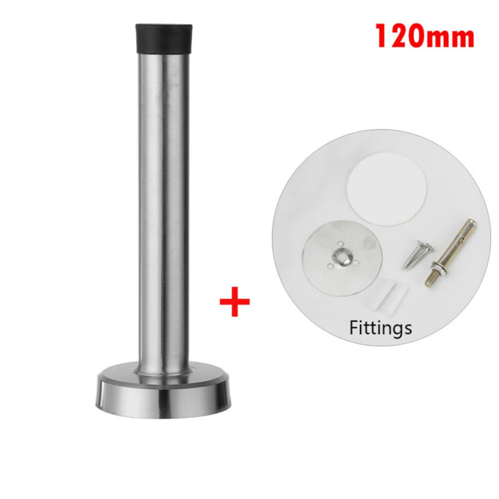 

Stainless Steel Doors Stops Rubber Catch Protector Silver & Black Anti-rust