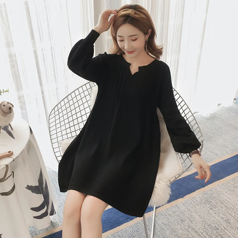 Одежда для беременных Envsoll осень зима 2019 платье свободного кроя большого размера