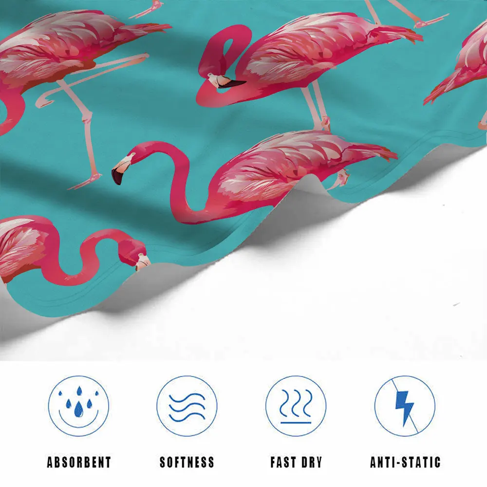 Silstar Tex Flamingo банное полотенце Большое пляжное из микрофибры для путешествий на