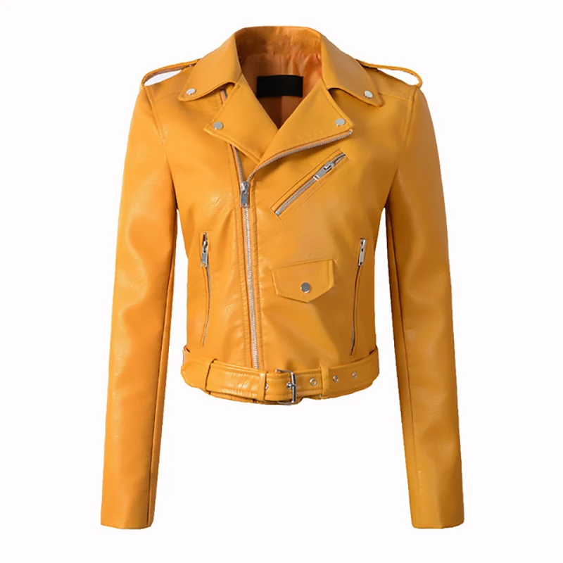 

S-XL 2021winter Fashion Coats for Women Long Sleeve Solid Color Jackets Women Washing Leather Jacket Women's Jacket Casual Joker