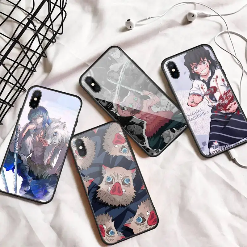 

Inosuke Hashibira Kimetsu no Yaiba Phone Case Tempered glass For iphone 6 7 8 plus X XS XR 11 12 13 PRO MAX mini