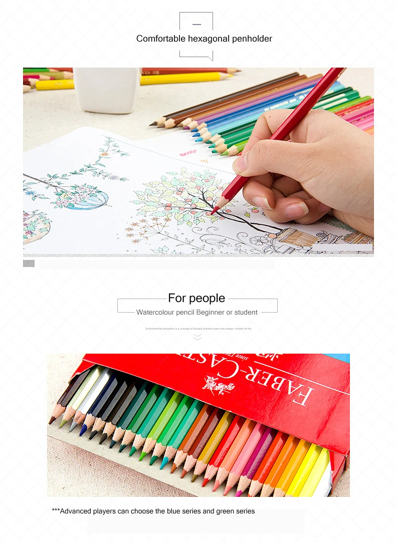 12 24 36 48 60 72 color/set Faber Castell Water soluble color pencil Advanced painting pencil Watercolor pens Painting art