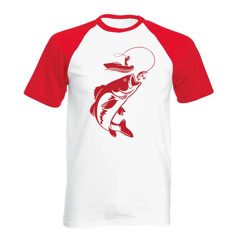 

New Fashion Style Funny Go Fishing Men Tee Shirt Summer T-shirt Cotton Mens raglan Short Sleeve O Neck Streetwear T Shirt Top