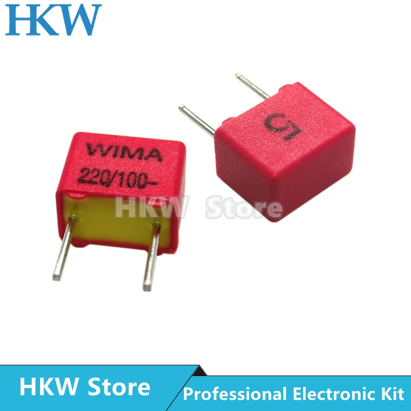 5 шт. оригинальный WIMA 220PF 100 в красный FKP2 мм пленочный конденсатор Hi-Fi аудио