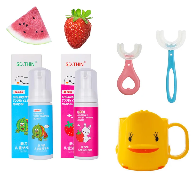 Pasta de dientes de espuma de sand&iacute;a de fresa, 60ml, eliminaci&oacute;n de manchas, limpieza bucal, pasta blanqueadora, Mousse, cuidado Dental-0