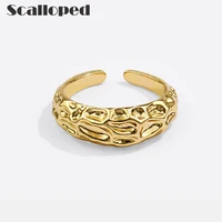 scalloped european vintage irregular bump opening ring fashion geometric high quality metal women statement trendy jewelry