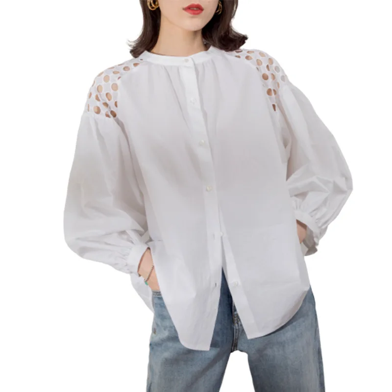 

Shirt Spring Women / Summer 2021 Shirt Solid Color Loose Cotton Shirt Women