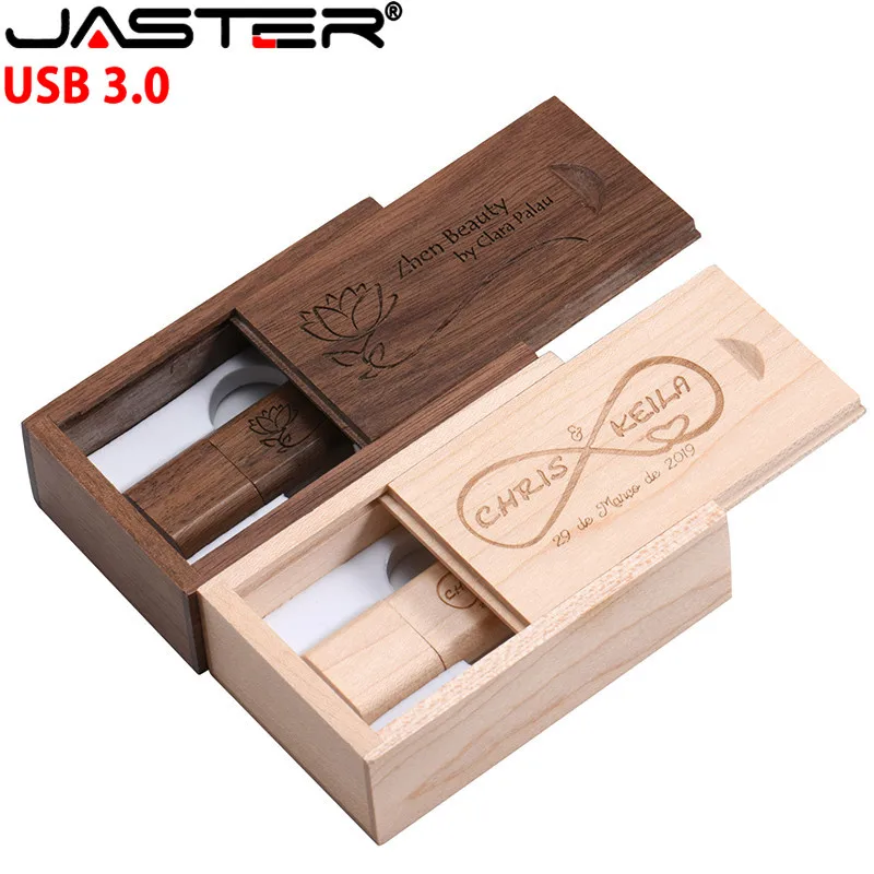 JASTER usb3.0 5 цветов кленовое дерево + коробка usb флеш накопитель Флешка 4 ГБ 8 16 32 клен 3