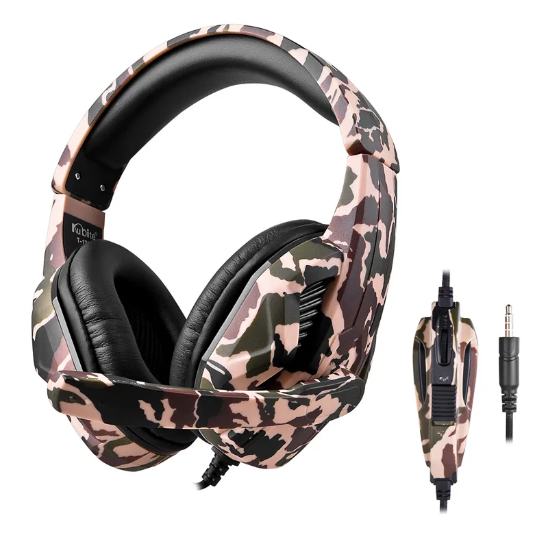 

Gaming Headset 3.5mm Wired Surround Sound Game Headphones With Mic for PS4 PC Switch Gamer Camouflage Print Pattern