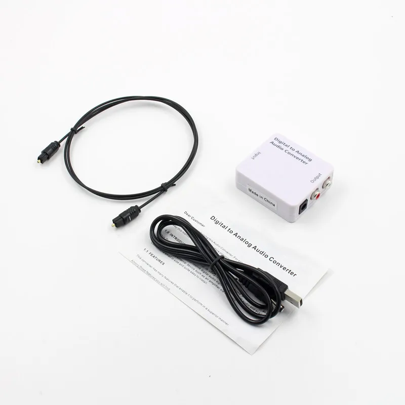 Digital Analog Audio Converter Optical Coaxial To Stereo L/R Rca 3.5 Mm Output Audio Adapter For HDTV DVD Convenient Practical