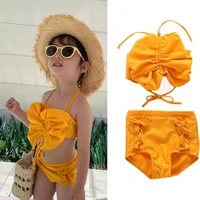 bikini suit for girls 2 9 years yellow flower two piece bathing swimsuit girls set kids clothes toddler baby girls beach outfits