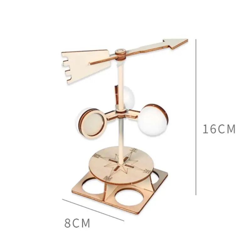 

Students DIY Wind Vane Model Kit Wooden Kids Children Science Direction Speed Experiment Technology School Educational Toys