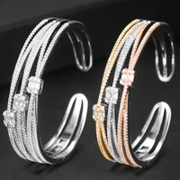 brand new original luxury bangle cuff bangle for women full micro cubic zircon opening jewelry bangle for women girls party 2022