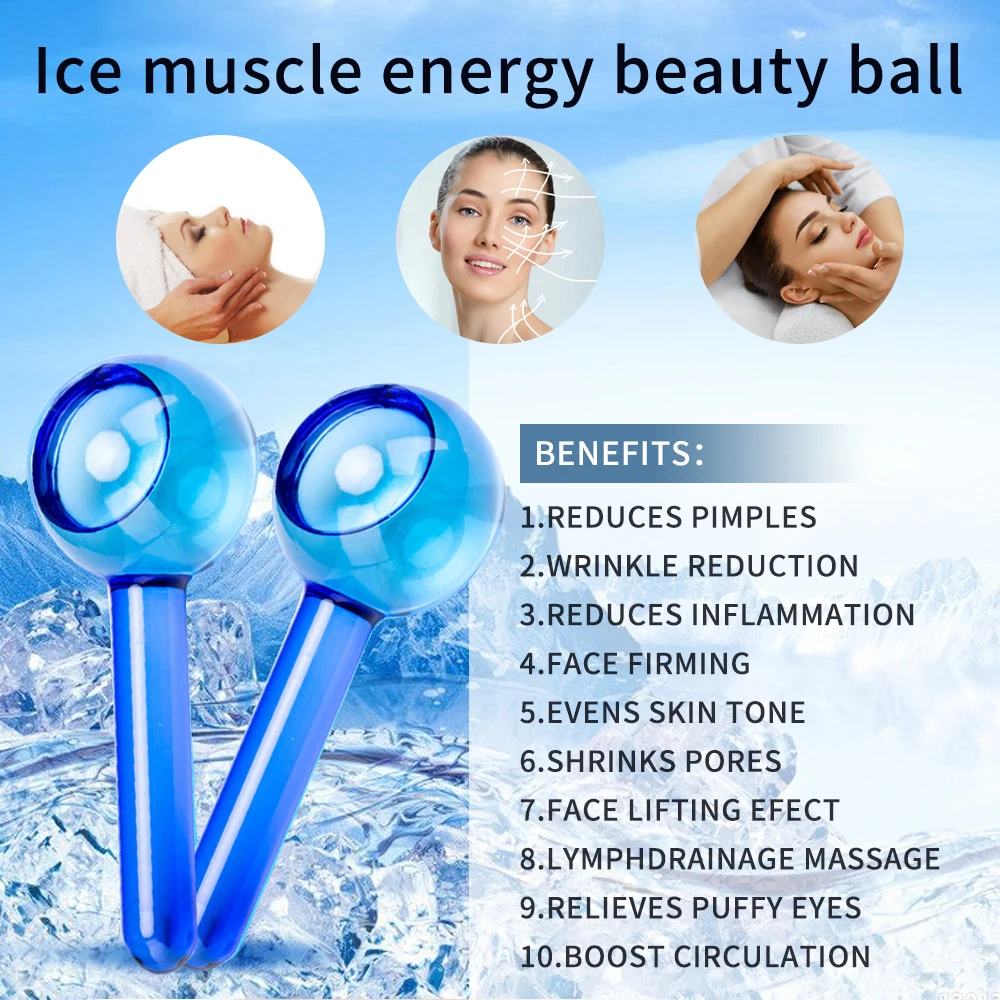 

Crystal Eye Massager Ice Hockey Energy Massage Face Beauty Ice Globes Beauty Ball Eyes Beauty Roller Ball Smooth Surface