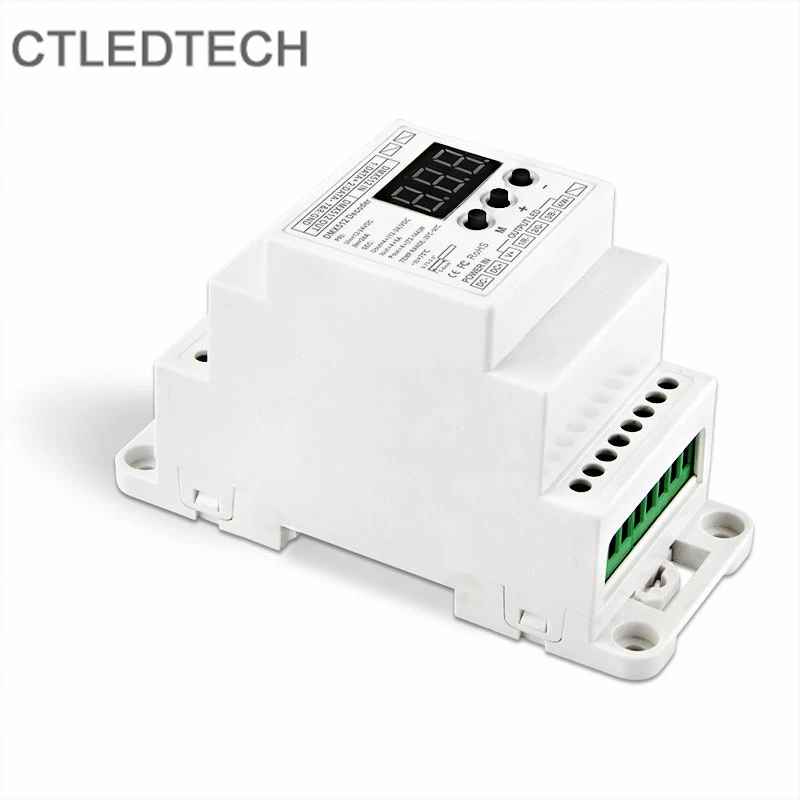 Новый декодер DMX512 RGBW на DIN-рейку 4 Декодер каналов высокий серый уровень