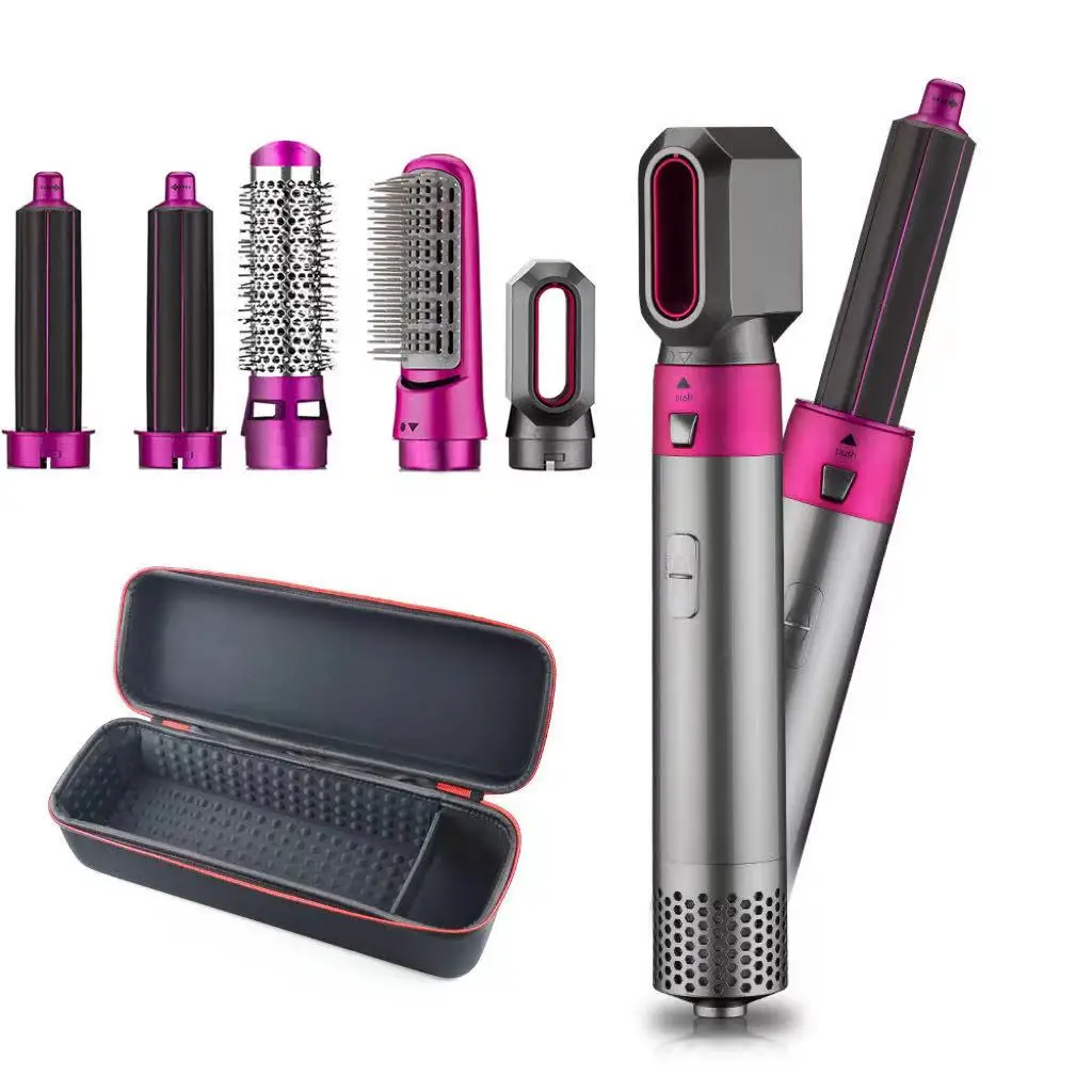 

5 In 1 Hair Dryer Hot Air Brush Styler and Volumizer Hair Straightener Curler Comb Negative Ion One Step Hair Dryer Brush 2021