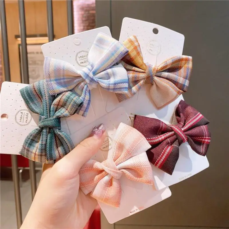 Horquillas con estampado de cuadros para ni&ntilde;a, accesorios para el cabello, horquilla con Clip para beb&eacute;, herramientas de peinado para ni&ntilde;a, pasadores para fiesta, tocado de mariposa-0