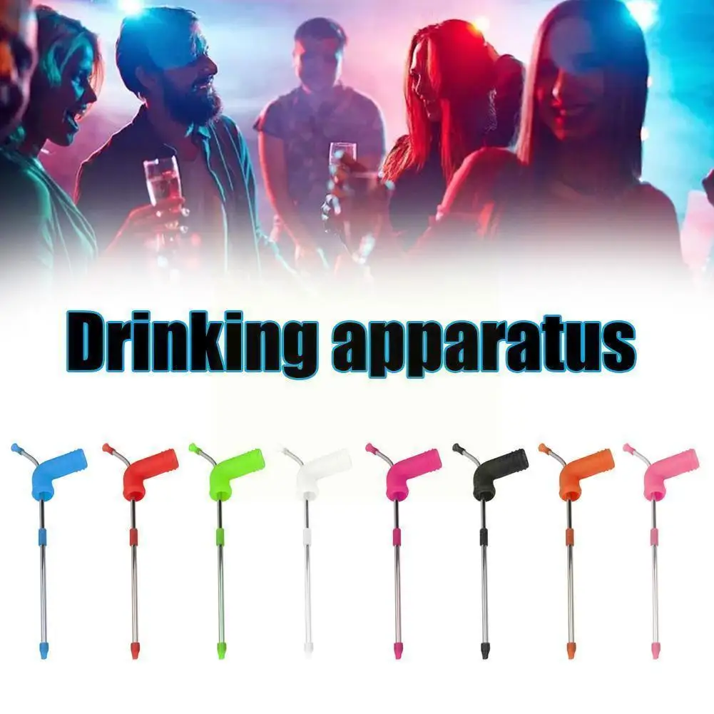 

2021 Summer Creative Long Beer Snorkel Straw Steel Drink Snorkel Party Wine Bong For Games Home Chunk Home Beer Funnel R0E1