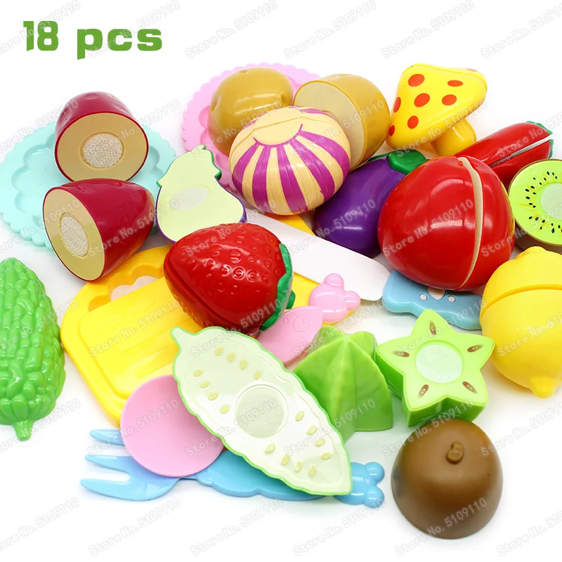 Набор мини игрушек для фруктов и овощей 18 шт. безопасные Обучающие Детские