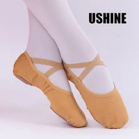 ushine new professional quality children dance slippers adult canvas soft sole yoga gym ballet shoes girls woman man ballerinas