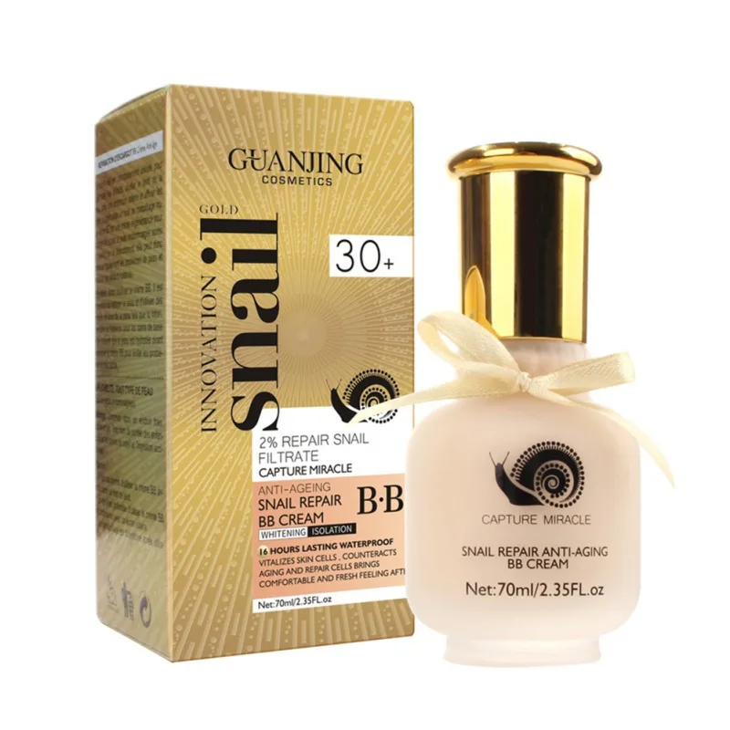 

Snail Repair Blemish Balm Cosmetic BB Cream Moistourizing Oil-control Pores Covers Face Isolation Base CC Cream 70mL
