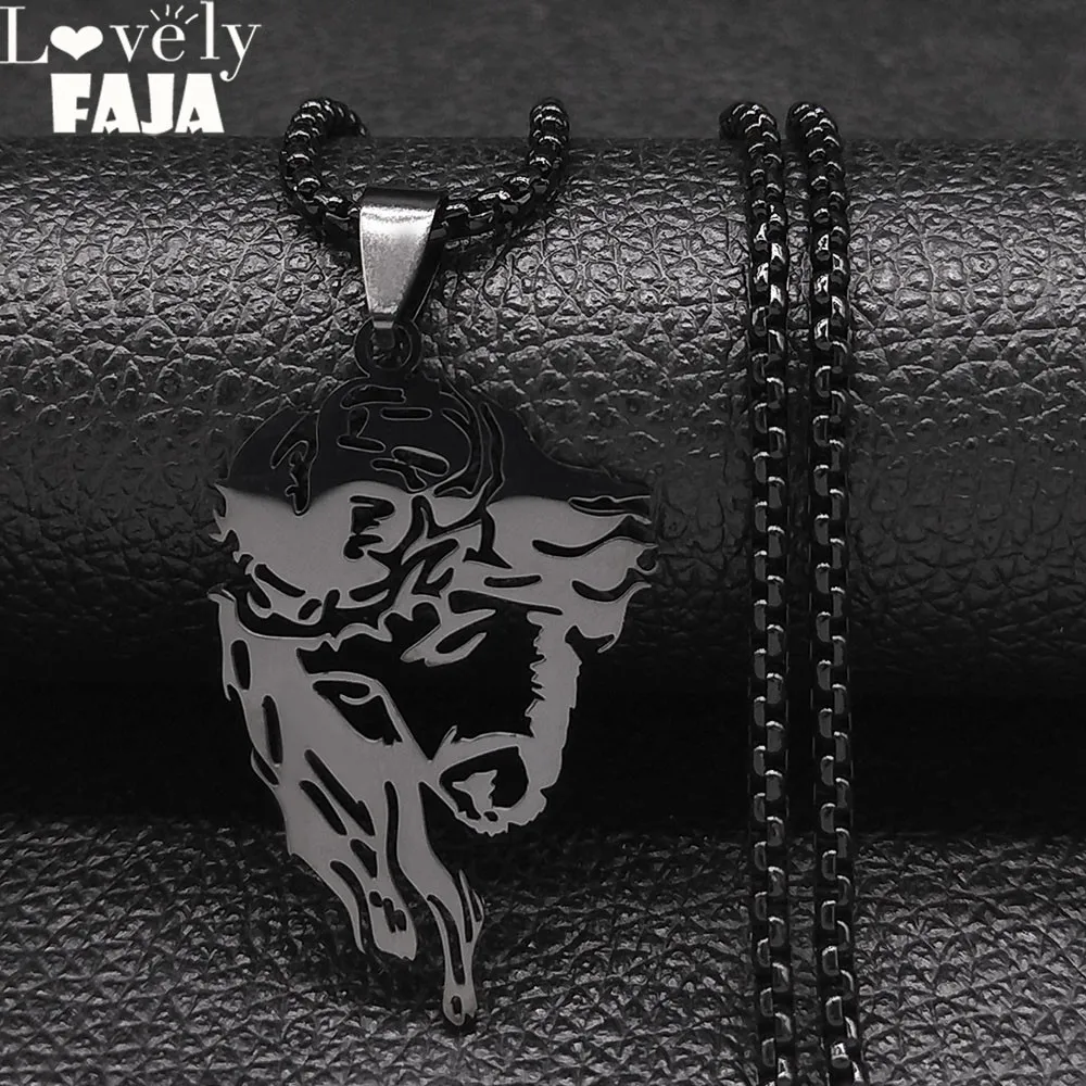 

Catholicism Jesus Stainless Steel Chain Necklace Women/Men Black Color Long Necklace Jewelry colgantes acero inoxiable N4203S03