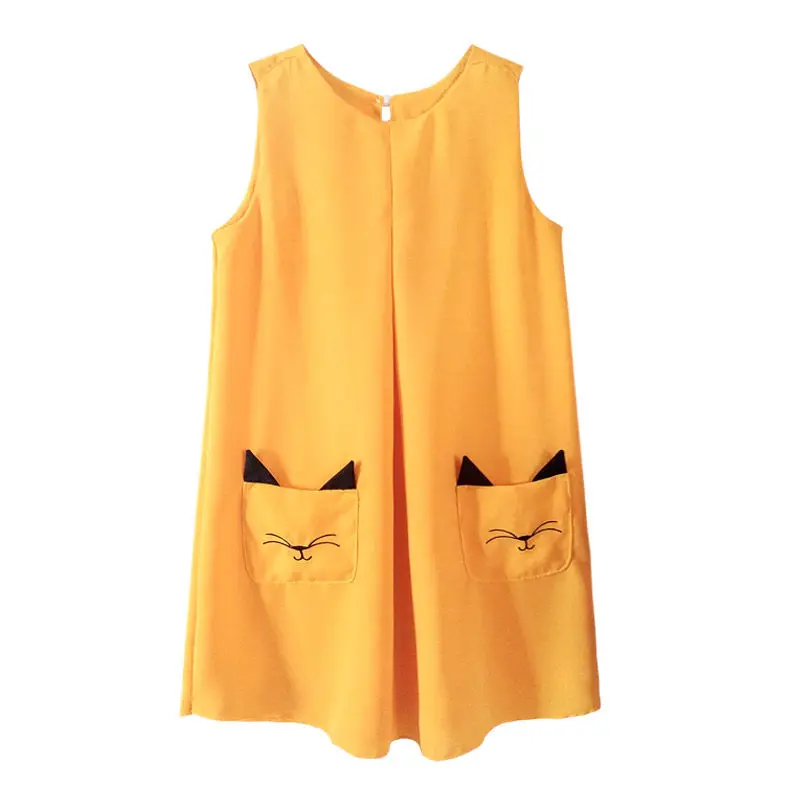 Платья для девочек летнее платье с изображением кота 6 8 10 12 2020 | Детская одежда и