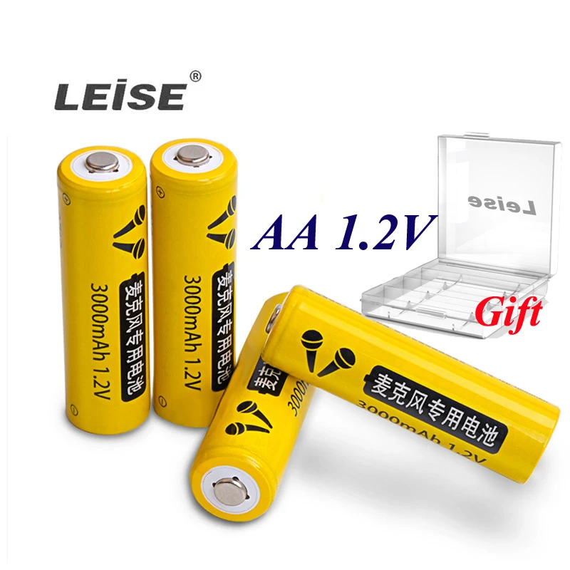Leise много AA 3000mah перезаряжаемая батарея для KTV микрофона RC игрушечная мышь 1,2 v nimh 2A чехол с батареей Прямая поставка