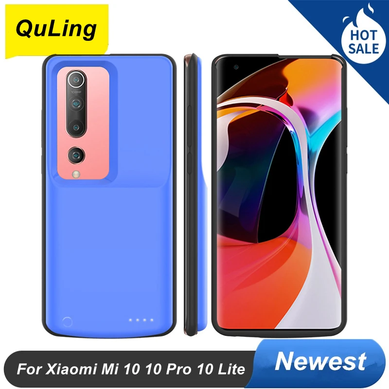

6800 Mah For Xiaomi Mi 10 10 Pro 10 Lite Battery Case Smart Cover Smart Power Bank For Xiaomi Mi 10 Pro Battery Charger Case