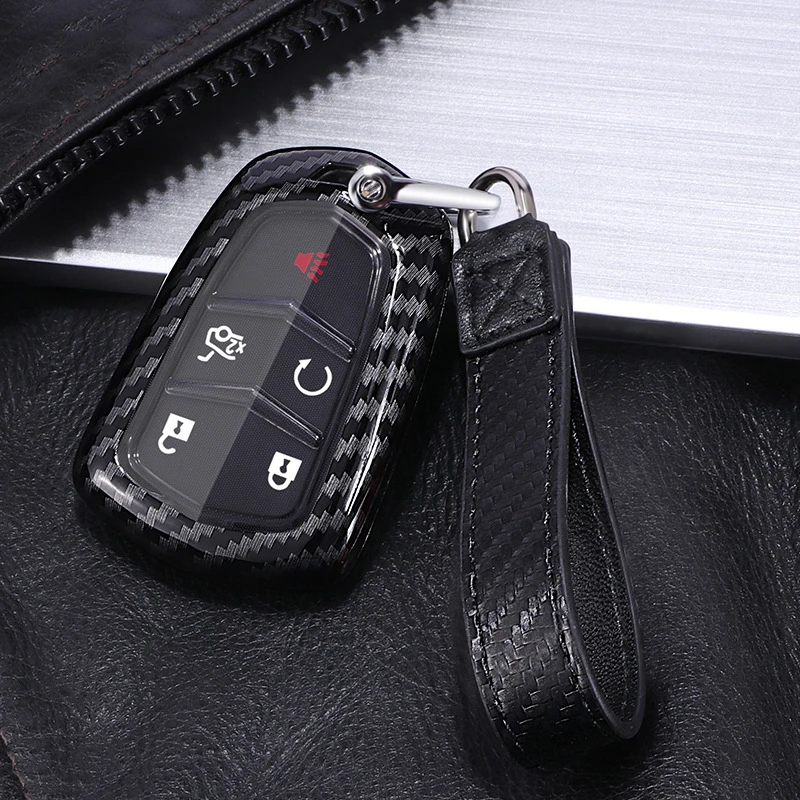 

Carbon Fiber+PC Car Key Case Cover for Cadillac ESV Escalade CTS XTS SRX ATS 2015-2018 CT5 XT5 XT6 Shell Protector Accessories