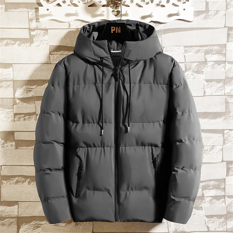 

Cotton Padded Jacket Men's Autumn and Winter Jackets 2021 New Casual Clothing Plus Size Hooded Thick Warm Parkas Coat Men