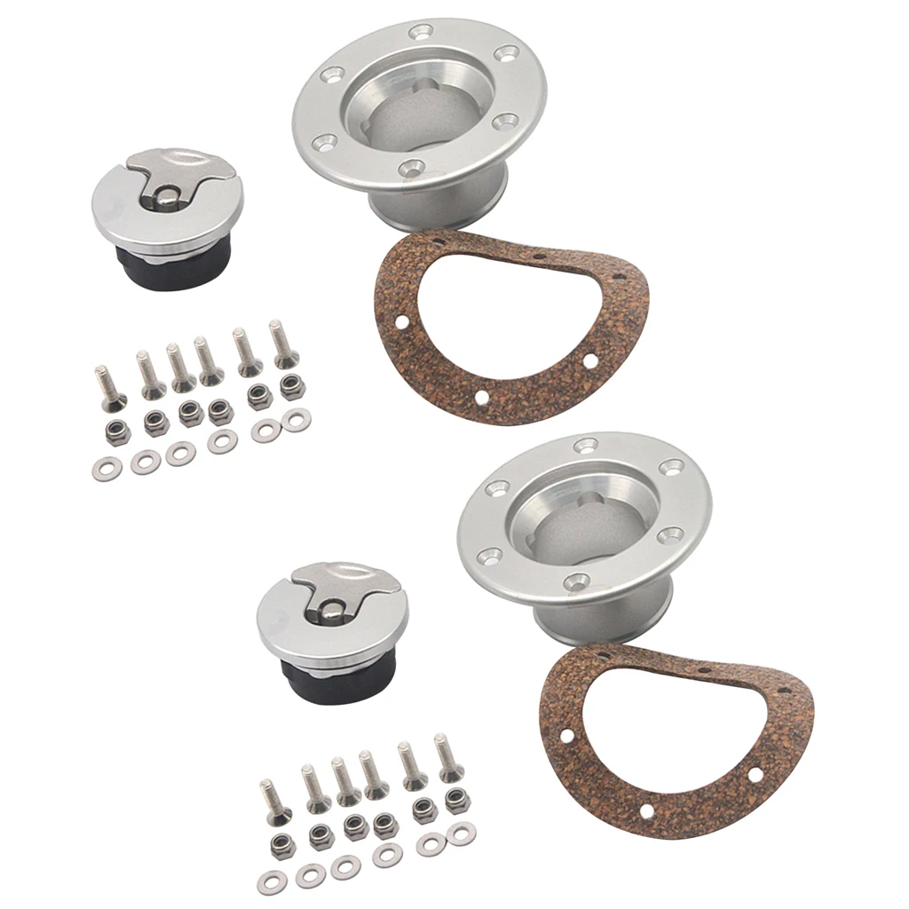 

2Set Stainless Steel Fuel Tank Door Filler Gas Lid Gas Cap Fuel Filler Cover