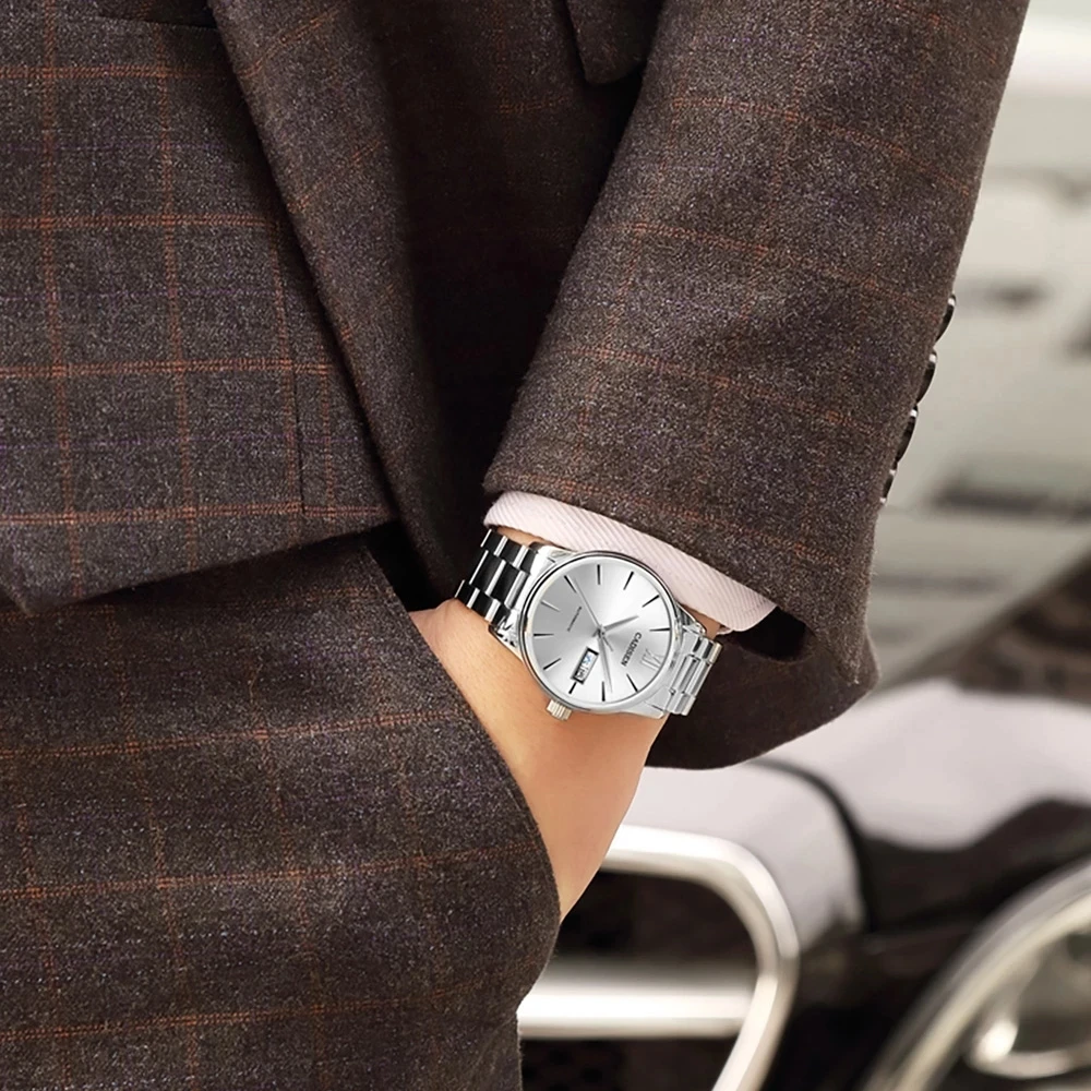 

CADISEN2021 Luxury Men's Watch Top Brand Automatic Mechanical Watch Men Sstainless Steel Waterproof Wristband Complete Calendar