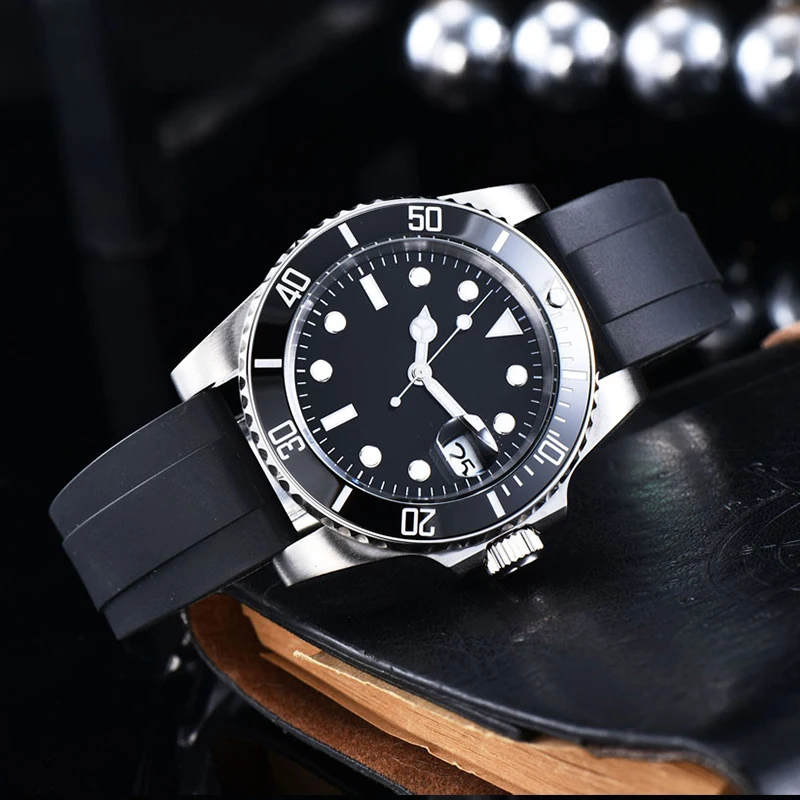 Stainless Steel Mechanical Watch NH35 Automatic Movement Men Watch Submariner Style NH35 Diving Watch Ceramic bezel insert Case enlarge