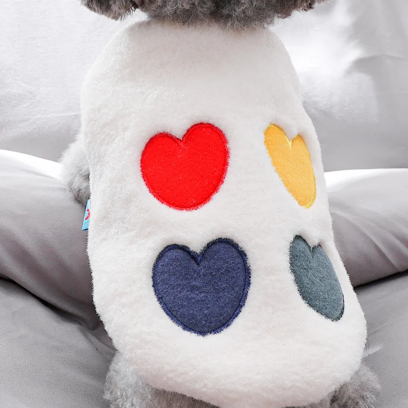 

Winter Pet Clothes Dog Clothes For Small Dogs Fleece Keep Warm Dog Clothing Coat Jacket Sweater Love Heart Pet Costume For Dogs