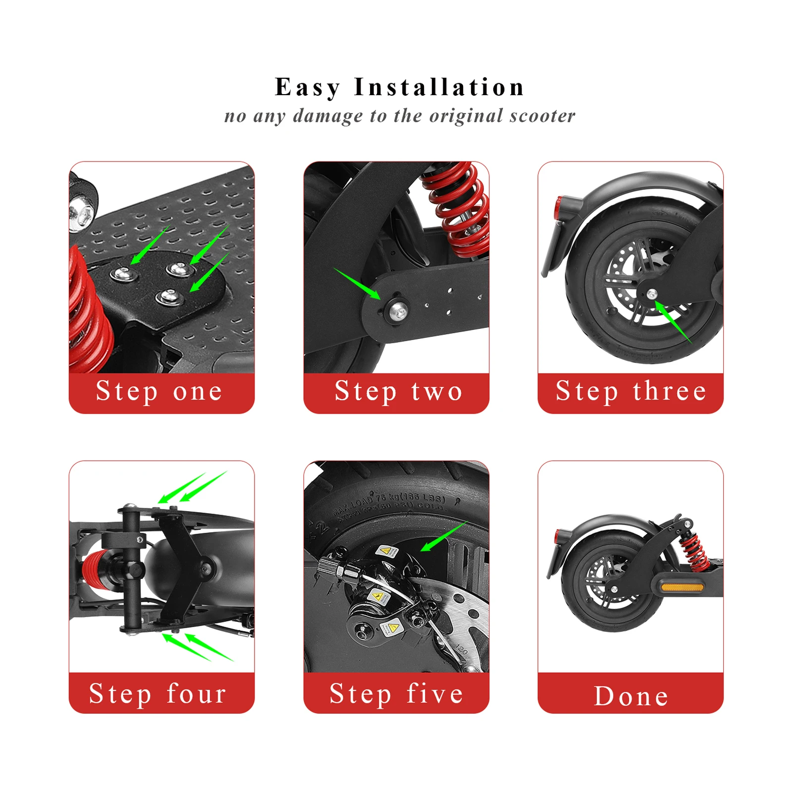 

Rear Shock Absorber for Scooter Rear Spring Shock Absorber Replacement Accessories Compatible with Pro/Pro2 Electric Scooters