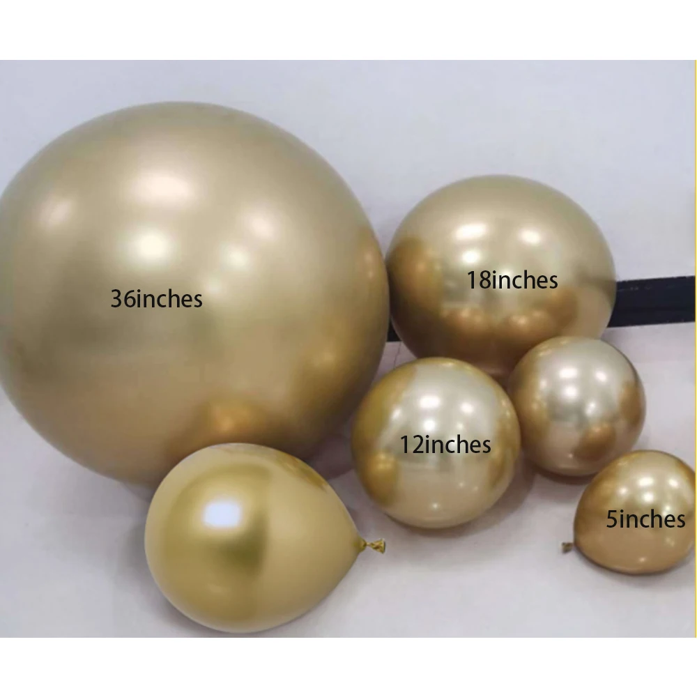 Globo de l&aacute;tex met&aacute;lico Oro plata rosa dorada globo rosa roja Globo de Oro globos de l&aacute;tex para fiesta met&aacute;lico globos redondos de helio decoraci&oacute;n para boda de Navidad de cumplea&ntilde;os 5/12/18/36 pulgadas-2