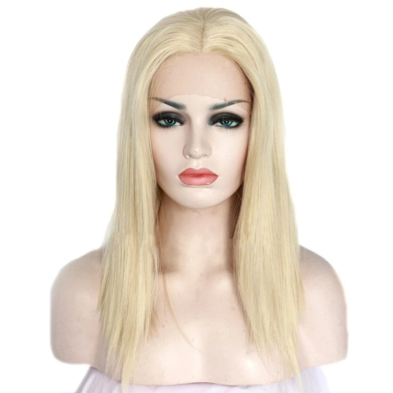 613 # светлый короткий Боб прямые волосы натуральный волос с ребенком без клея