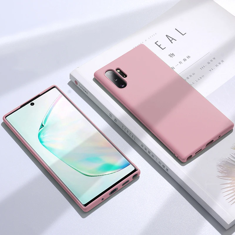 Розовый Для samsung Galaxy Note 10 чехол Note 10 Plus жидкий Силиконовый ТПУ карамельного цвета чехол для samsung Galaxy Note 9 8 10 Pro Чехол - Цвет: Розовый