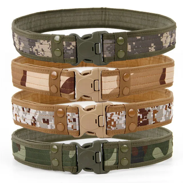 2021 New Army Style Combat Belts Quick Release Tactical Belt Fashion Men Canvas Waistband Outdoor Hunting Camouflage Waist Strap 1