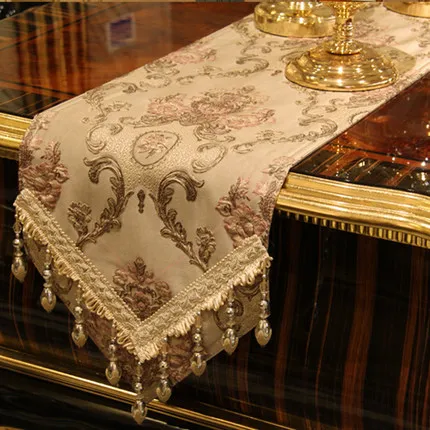 

BEI European style Modern luxury table runner classical tasselsTable Flag High-end jacquar tablecloth home decorate dinner mats