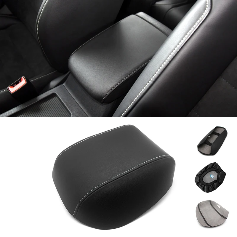 

Soft Carbon Texture Leather Armrest Cover For VW Golf 7 MK7 2014 2015 2016 Car Center Armrest Box Pad Skin Cover Sticker Trim