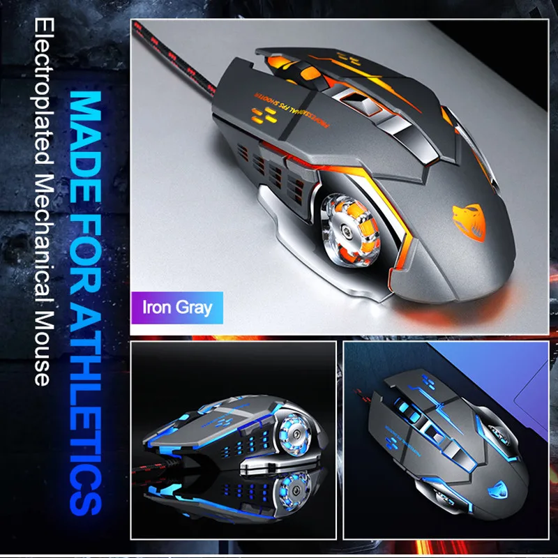 

Pro Gamer Gaming Mouse 8D 3200DPI Adjustable Wired Optical LED Computer Mice USB Cable Silent Mouse for Laptop PC