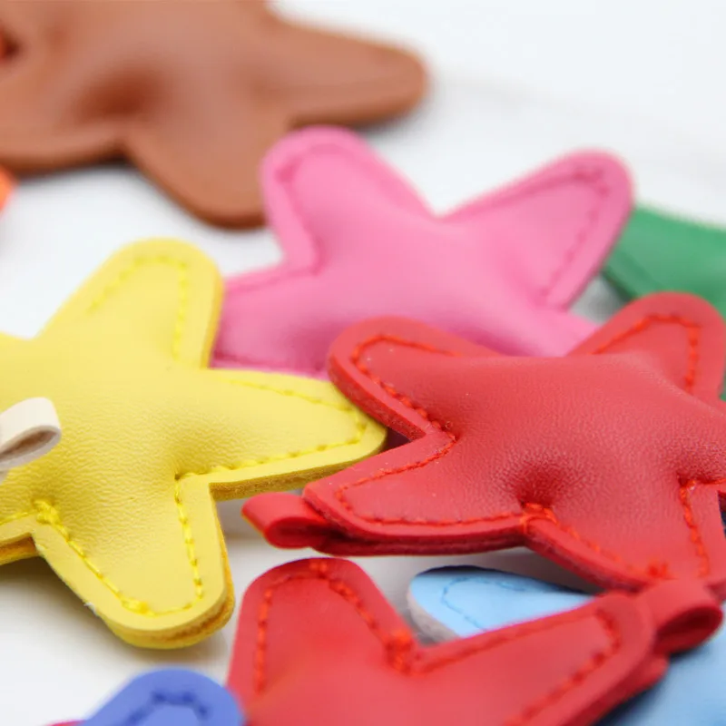 5 шт. цветные этикетки из искусственной кожи со звездами для шитье ручной работы