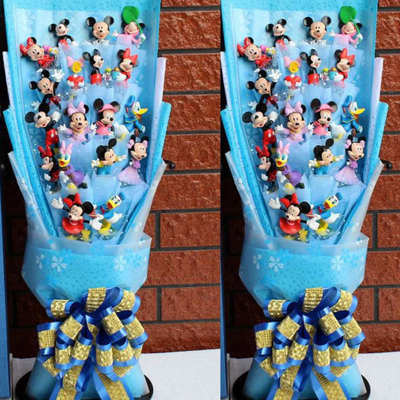 

Disney Mickey Minnie Mouse Cartoon Flower Bouquet Lilo Stitch Donald Duck Daisy Plush Toy Doll Bouquet Birthday Valentine Gift