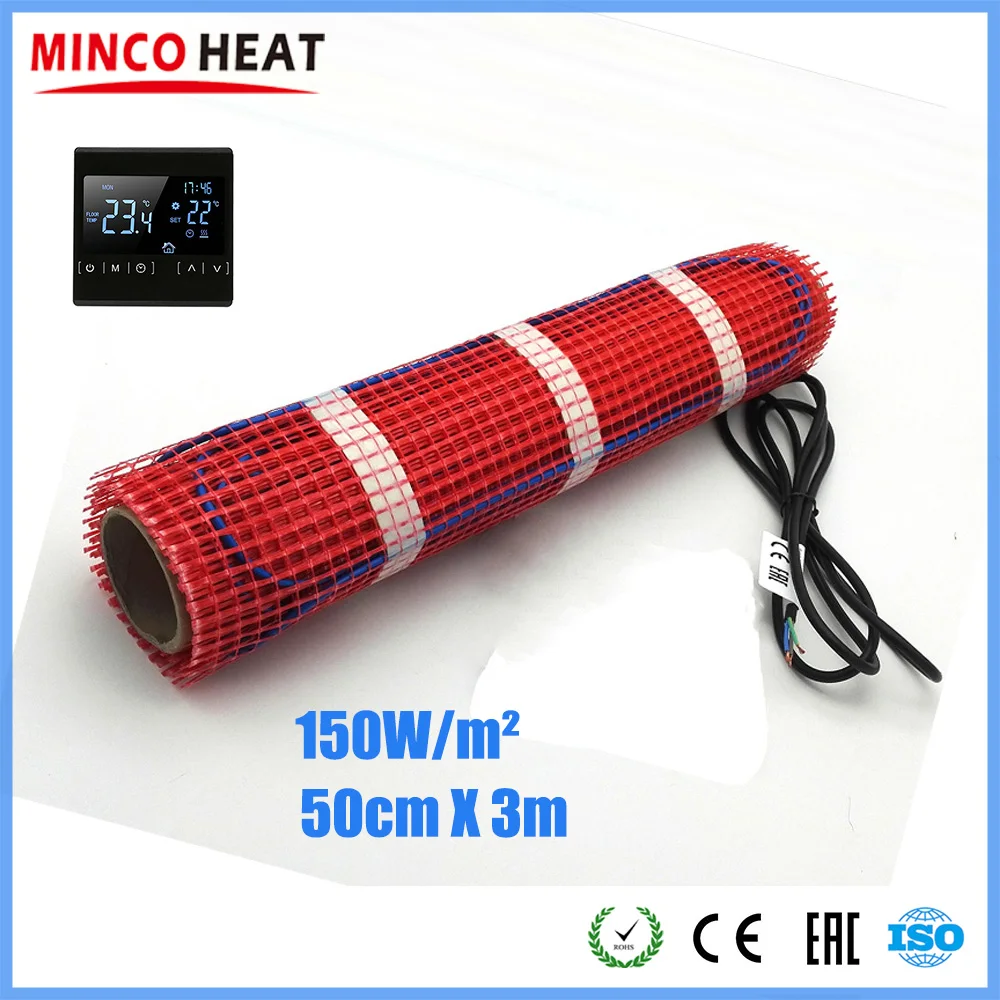Minco Heat 3 м x 50 см Коврик для подогрева пола домашняя ванная комната теплый 220 В 150 Вт/кв. М