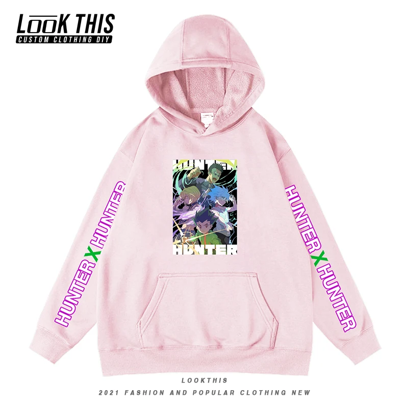 

HUNTER X HUNTER Japanese Anime Oversized Hoodie Funny Pullovers Hoodies Clothes for Teens Long Sleeve New Kids Street Hoodies