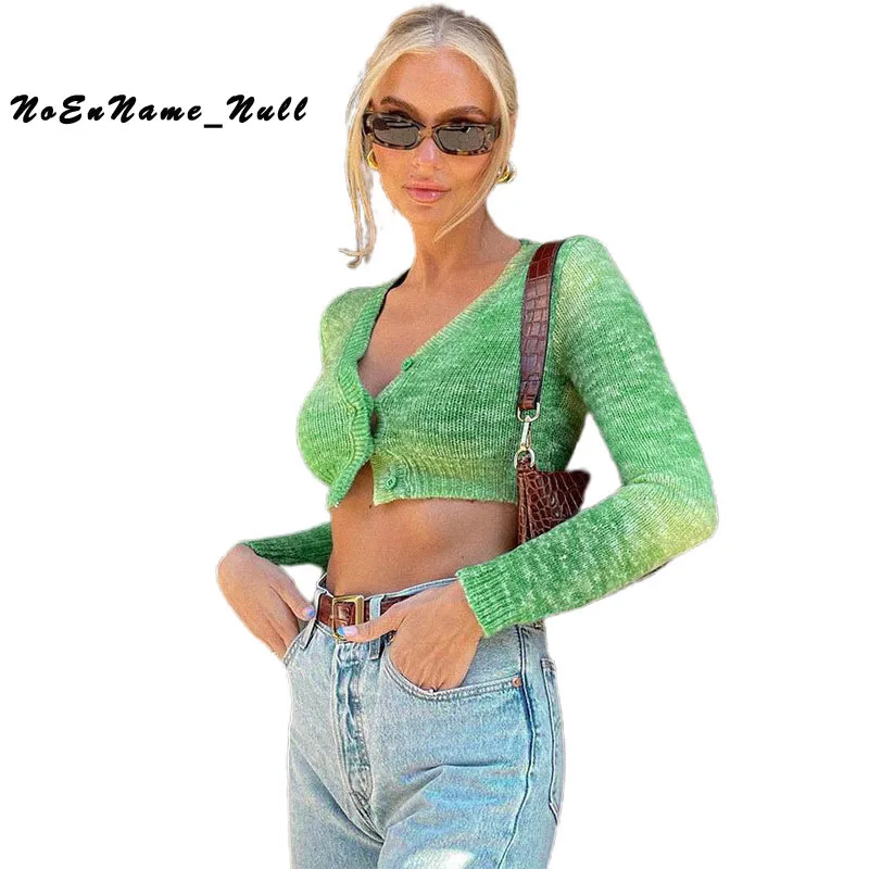 

Autumn fashion trend women's new long sleeve navel exposed V-neck cardigan bottomed knitted sweater Streetwear Female Skinny Top