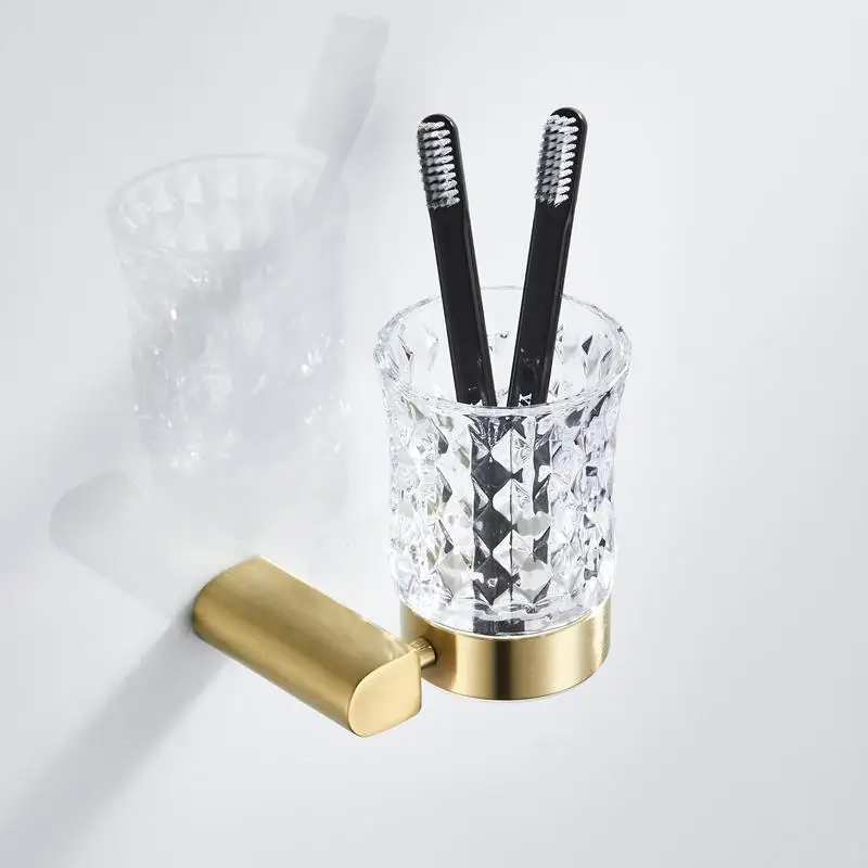 

Toothbrush Holder Metal Brushed Gold Bathroom Hardware Set Double Towel Holder Wall Mount Toilet Roll Paper Holder,robe Hook